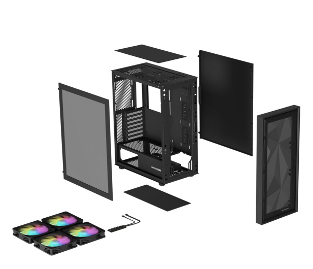 NATEC Genesis Diaxid 605 ARGB MIDI TOWER USB-C Czarna NPC-2172 - 1241512 - zdjęcie 13